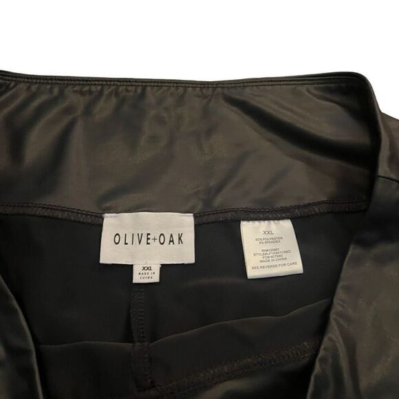 NWT OLIVE + OAK Black Faux Leather Legging Size XXL - Picture 5 of 8